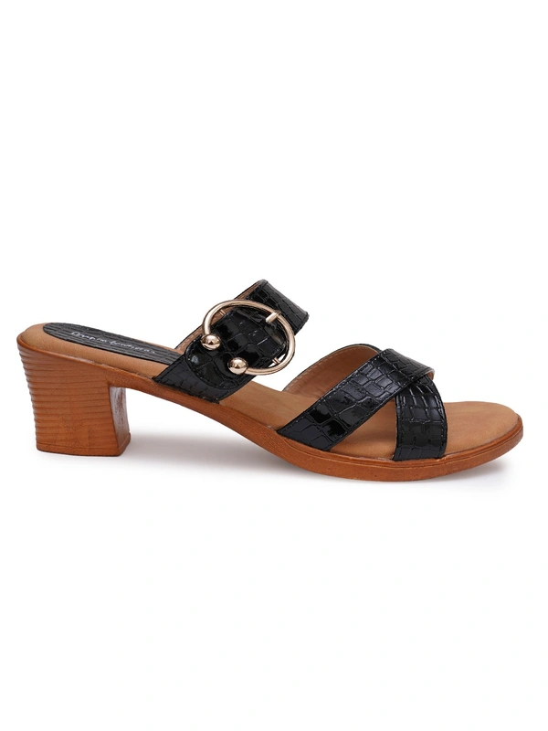 Stepee Trendy criss cross style slipper - 38, Black
