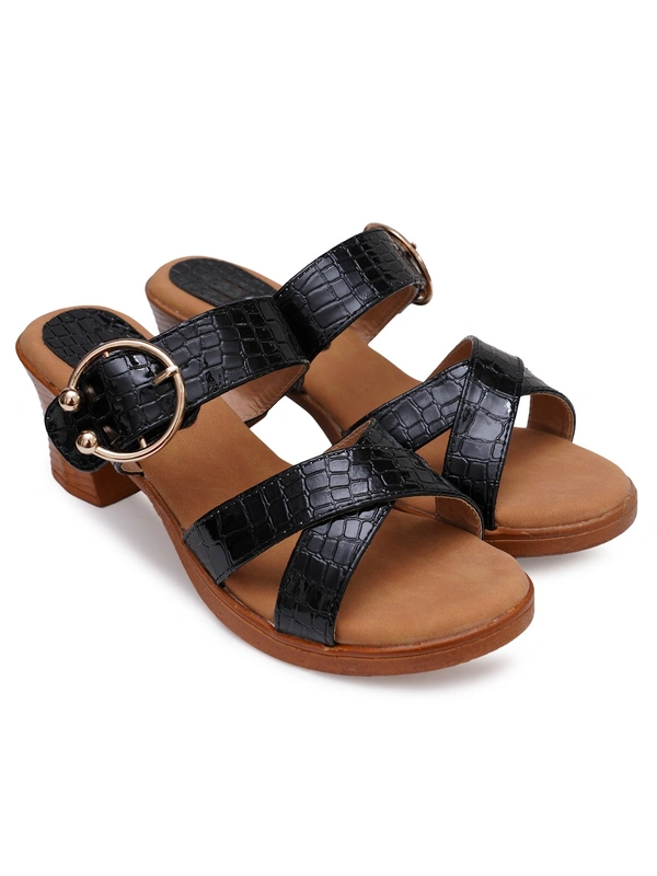 Stepee Trendy criss cross style slipper - 38, Black