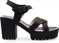 Stepee Dashing contrasting high heel sandal - 36, Black