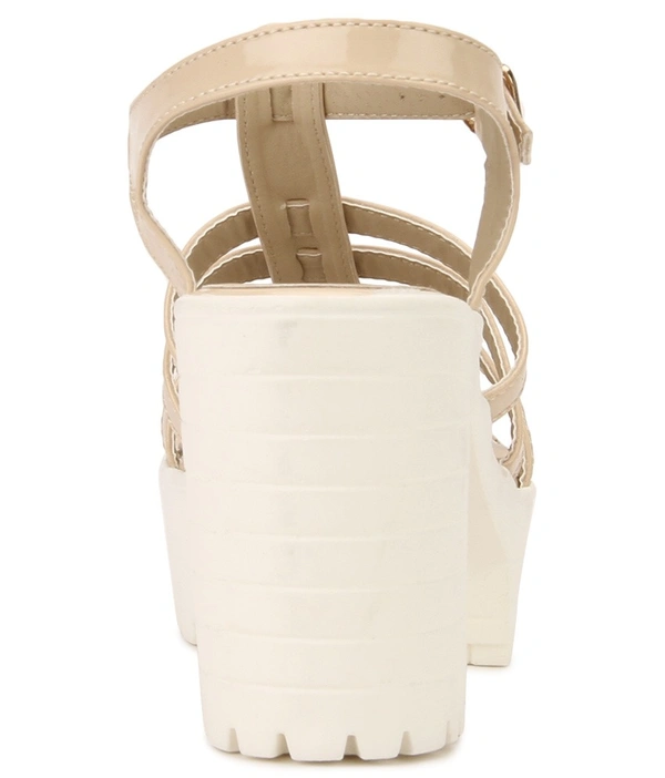 Stepee elegant strap sandal with contrast heel - 36, Grain Brown
