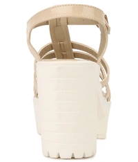 Stepee elegant strap sandal with contrast heel - 37, Grain Brown
