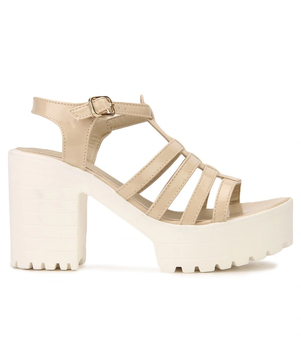 Stepee elegant strap sandal with contrast heel - 39, Grain Brown