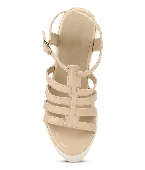 Stepee elegant strap sandal with contrast heel - 41, Grain Brown