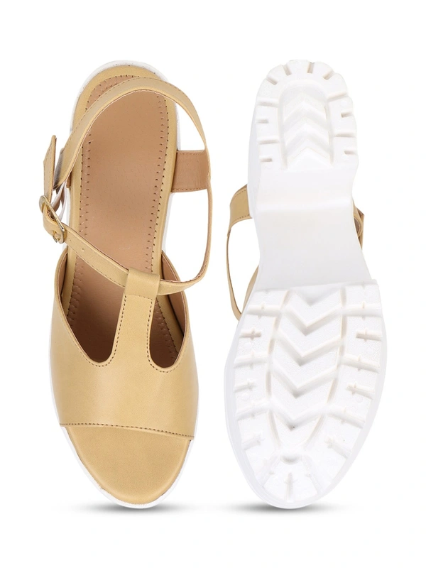 Stepee unique classy sandal with block heel - 37, Putty