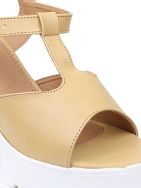 Stepee unique classy sandal with block heel - 41, Putty