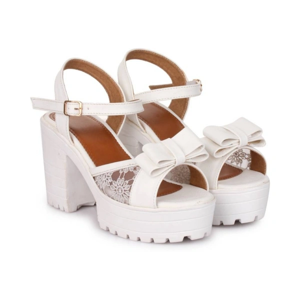 Stepee Designer net work sandal - 39, White