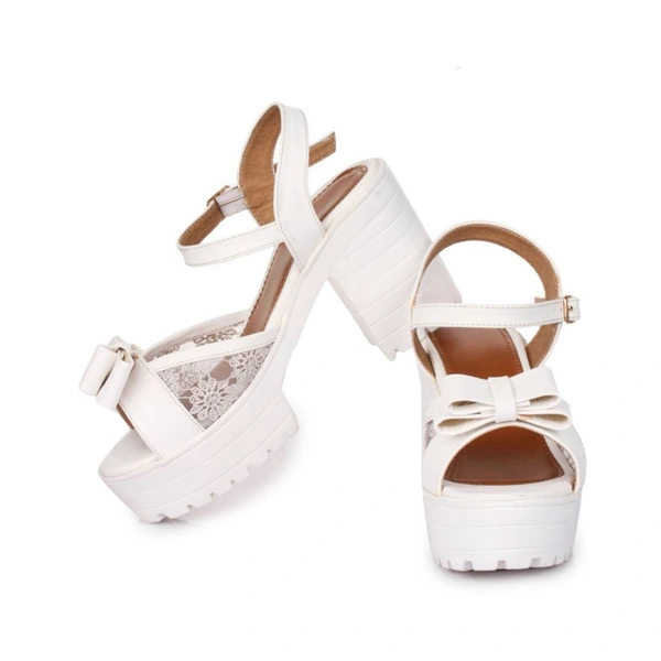 Stepee Designer net work sandal - 39, White
