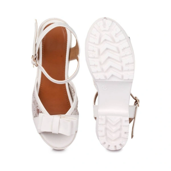 Stepee Designer net work sandal - 41, White