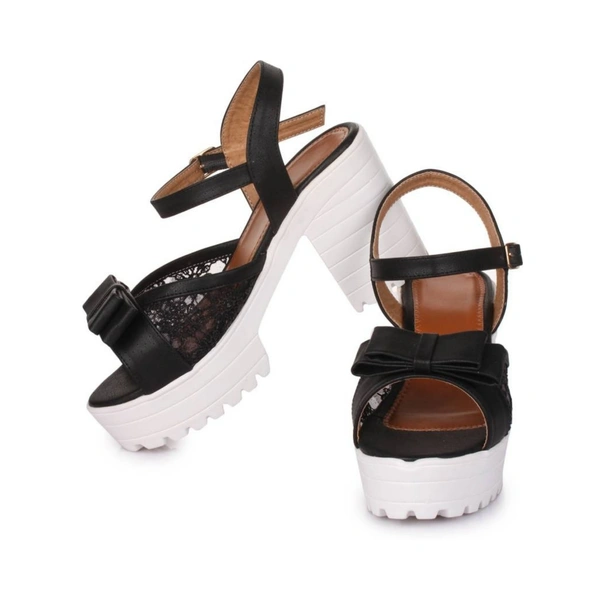 Stepee Designer net work sandal - 41, Black