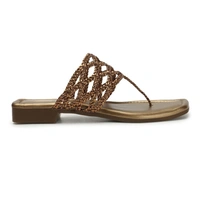 Stepee Casual & Stylish Open Toe Slip on Style Open Back Fashion Slipper Flat Sandal for Women - 36, Copper
