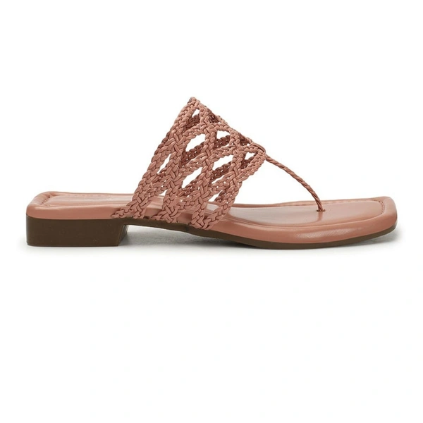 Stepee Casual & Stylish Open Toe Slip on Style Open Back Fashion Slipper Flat Sandal for Women - 41, Peach