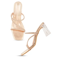 Stepee Casual & Stylish Open Toe Slip on Style Open Back Glass Pattern Block Heel Fashion Sandal for Women - 38, Sultan