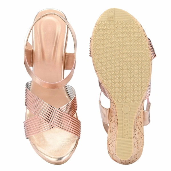 Stepee Elegant & Stylish Cross Strap Open Toe Sling Back Ankle Strap Platform Heel Sandal for Women - 38, Sultan