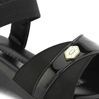 Stepee Elegant & Stylish Open Toe Sling Back Ankle Strap Wedge Sandal for Women - 36, Black