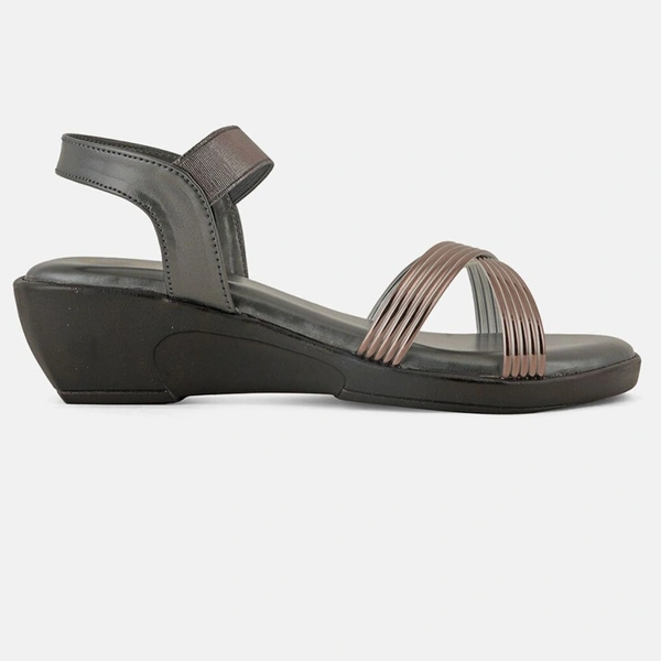 Stepee Trendy & Fancy Elegant Look Ankle Strap Sling Back Wedge Sandal for Women - 36, Gray