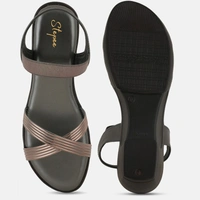 Stepee Trendy & Fancy Elegant Look Ankle Strap Sling Back Wedge Sandal for Women - 36, Gray