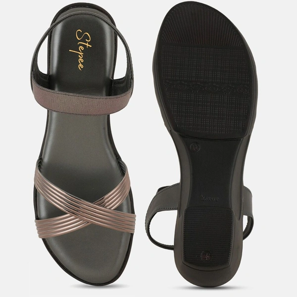 Stepee Trendy & Fancy Elegant Look Ankle Strap Sling Back Wedge Sandal for Women - 36, Gray