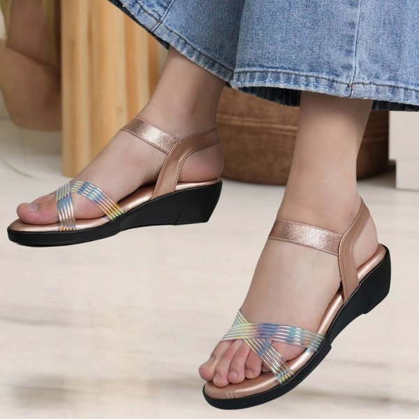 Stepee Trendy & Fancy Elegant Look Ankle Strap Sling Back Wedge Sandal for Women - 38, Sultan