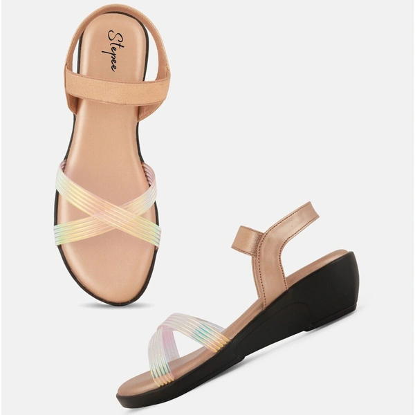 Stepee Trendy & Fancy Elegant Look Ankle Strap Sling Back Wedge Sandal for Women - 38, Sultan