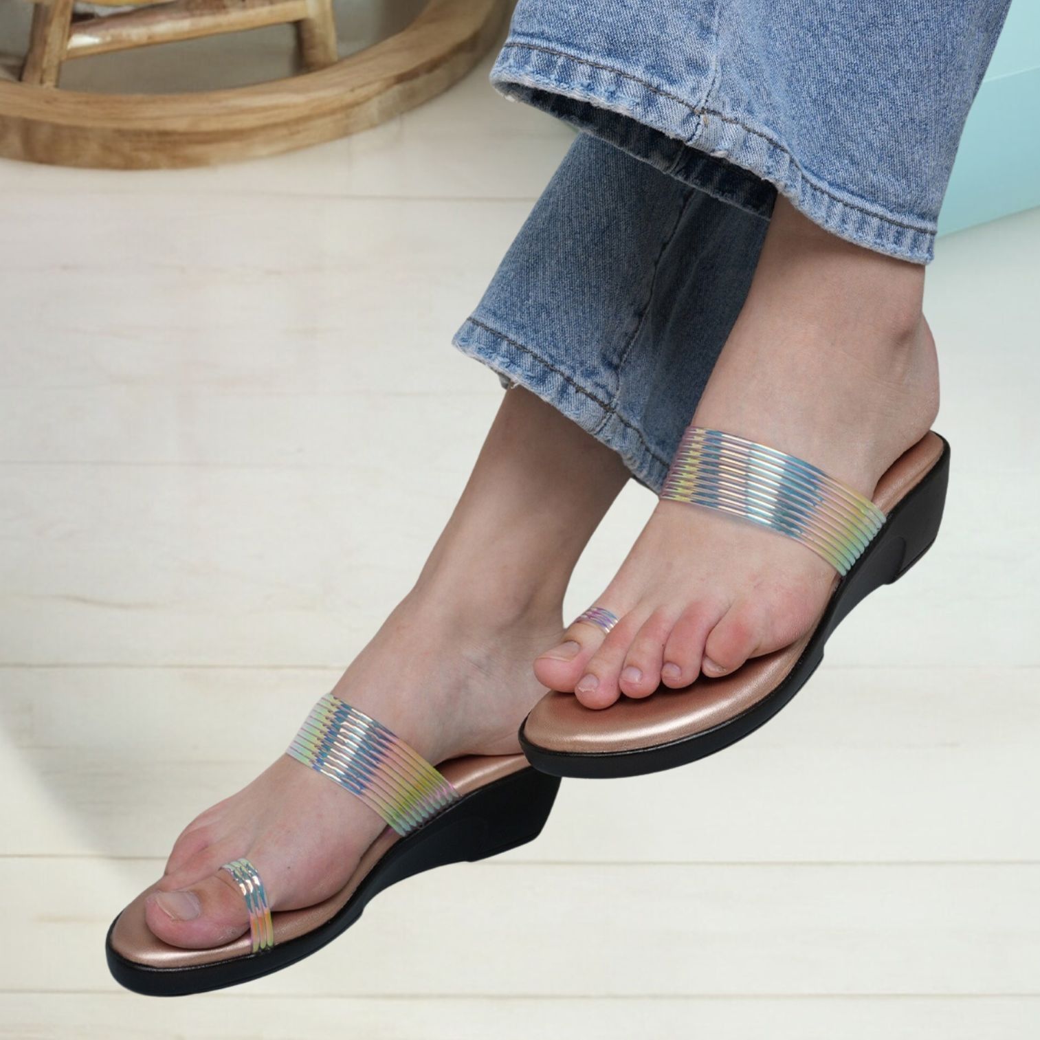 JM LOOKS Women' Platform Multi Wedges High Heel Fashion Sandal Comfortable  and Stylish Wedge For Casual Wear & Formal Wear Occasions
