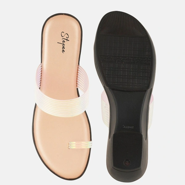 Stepee Trendy & Fancy Elegant Look Slip on One Toe Ring Style Wedge Sandal for Women - 38, Sultan