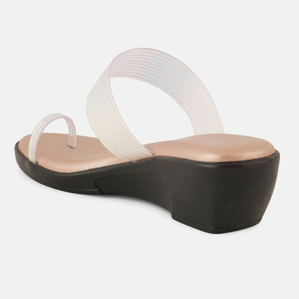 Stepee Trendy & Fancy Elegant Look Slip on One Toe Ring Style Wedge Sandal for Women - 38, Sultan