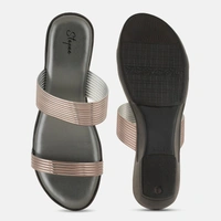 Stepee Trendy & Fancy Elegant Look Open Toe Slip on Style Wedge Sandal for Women - 40, Gray