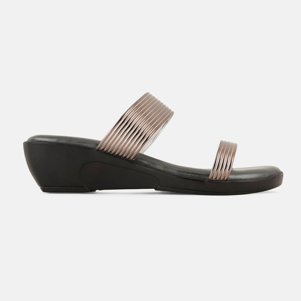 Stepee Trendy & Fancy Elegant Look Open Toe Slip on Style Wedge Sandal for Women - 40, Gray