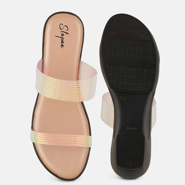 Stepee Trendy & Fancy Elegant Look Open Toe Slip on Style Wedge Sandal for Women - 37, Sultan