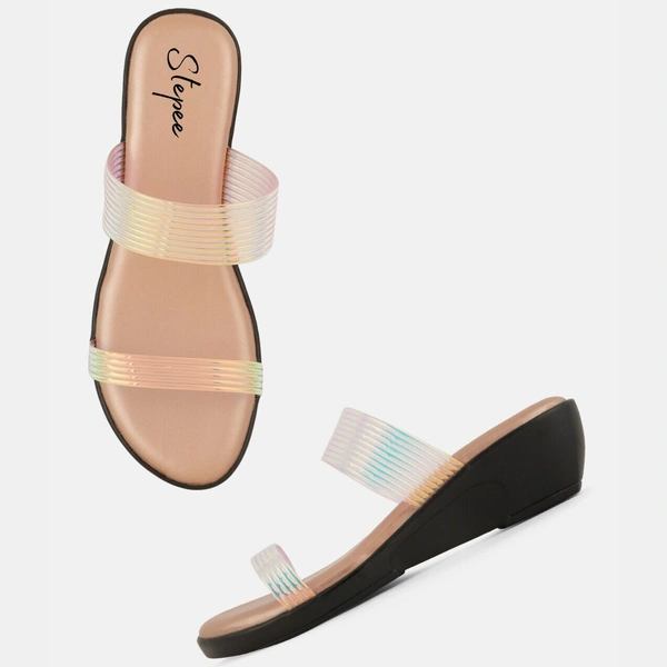 Stepee Trendy & Fancy Elegant Look Open Toe Slip on Style Wedge Sandal for Women - 37, Sultan