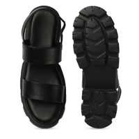 Stepee Stylish & Trendy Open Toe Flatform Heels with Backstrap Fashion Floater Sandal for Women - 36, Black