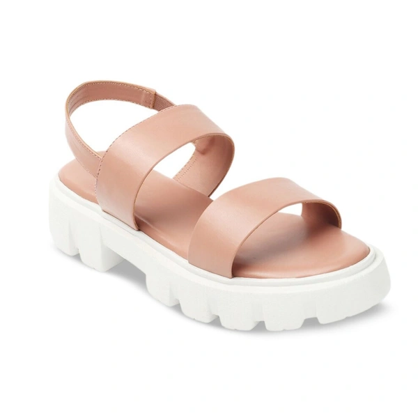 Stepee Stylish & Trendy Open Toe Flatform Heels with Backstrap Fashion Floater Sandal for Women - 36, Peach