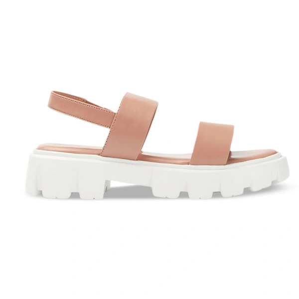 Stepee Stylish & Trendy Open Toe Flatform Heels with Backstrap Fashion Floater Sandal for Women - 36, Peach