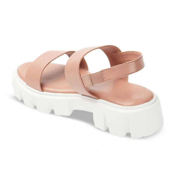 Stepee Stylish & Trendy Open Toe Flatform Heels with Backstrap Fashion Floater Sandal for Women - 36, Peach