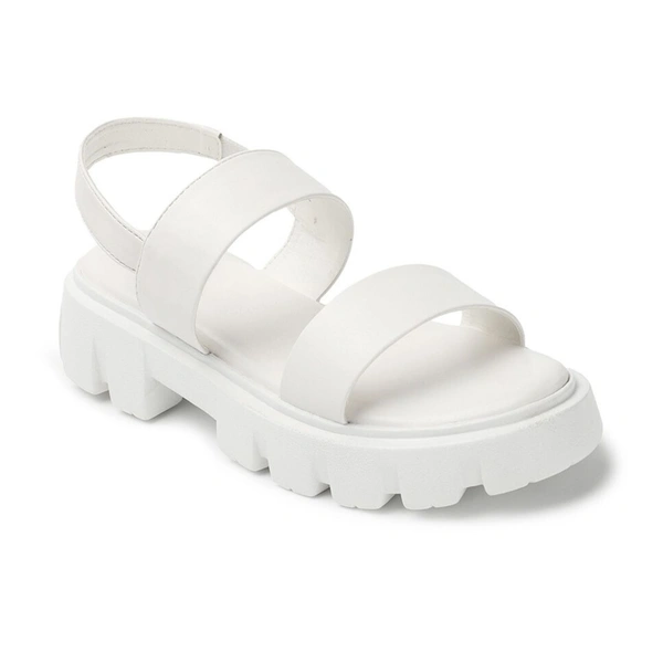 Stepee Stylish & Trendy Open Toe Flatform Heels with Backstrap Fashion Floater Sandal for Women - 39, White