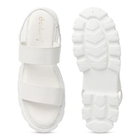 Stepee Stylish & Trendy Open Toe Flatform Heels with Backstrap Fashion Floater Sandal for Women - 39, White