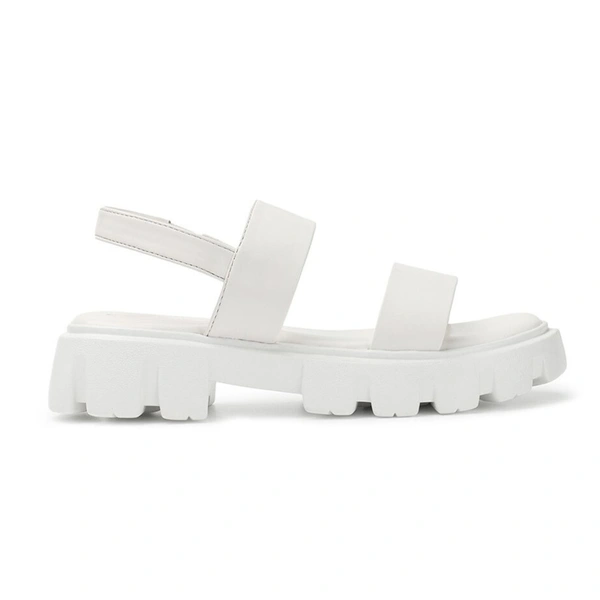 Stepee Stylish & Trendy Open Toe Flatform Heels with Backstrap Fashion Floater Sandal for Women - 39, White