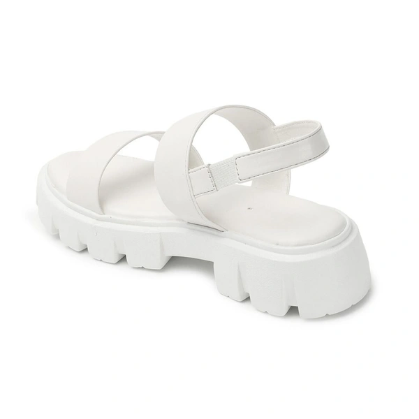 Stepee Stylish & Trendy Open Toe Flatform Heels with Backstrap Fashion Floater Sandal for Women - 39, White