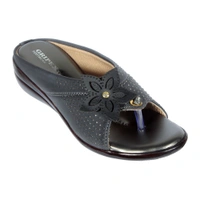 Stepee Classy & Trendy Open Back Slip on Open Toe Wedge Heel Mule Orthopedic Extra Soft and Pain Relief Doctor Slippers Sandal for Women - 41, Silver