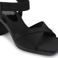Stepee Casual & Stylish Backstrap Open Toe Ankle Strap Party Wear Block Heel Sandal for Women - 40, Black