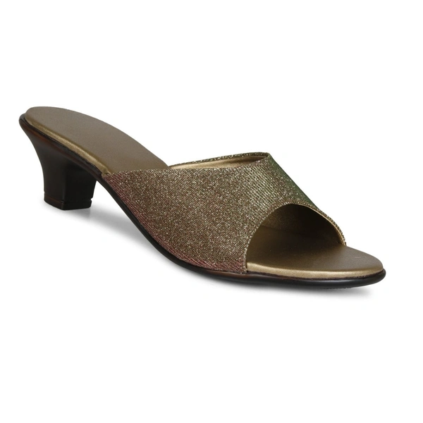 Stepee Trendy Open Back Slip On Open Toe Party Wear Casual Women's Block Heels Sandal - 39, Copper