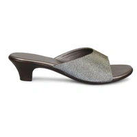 Stepee Trendy Open Back Slip On Open Toe Party Wear Casual Women's Block Heels Sandal - 39, Gray