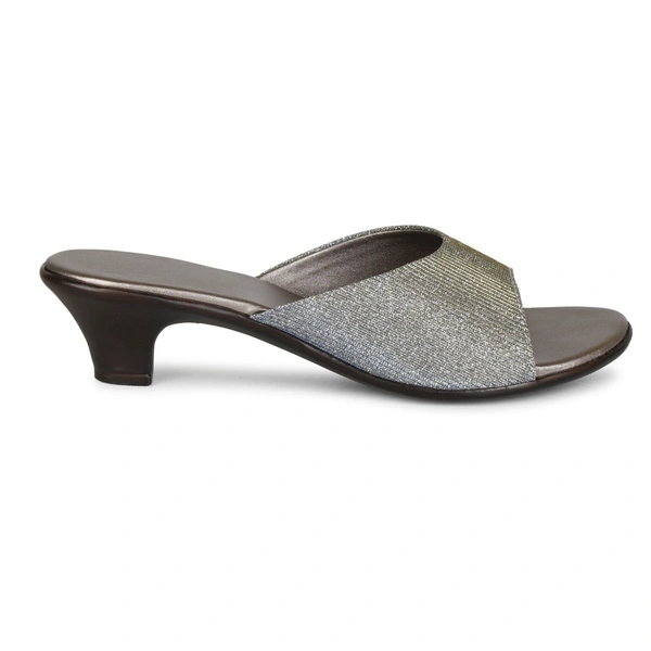 Stepee Trendy Open Back Slip On Open Toe Party Wear Casual Women's Block Heels Sandal - 39, Gray