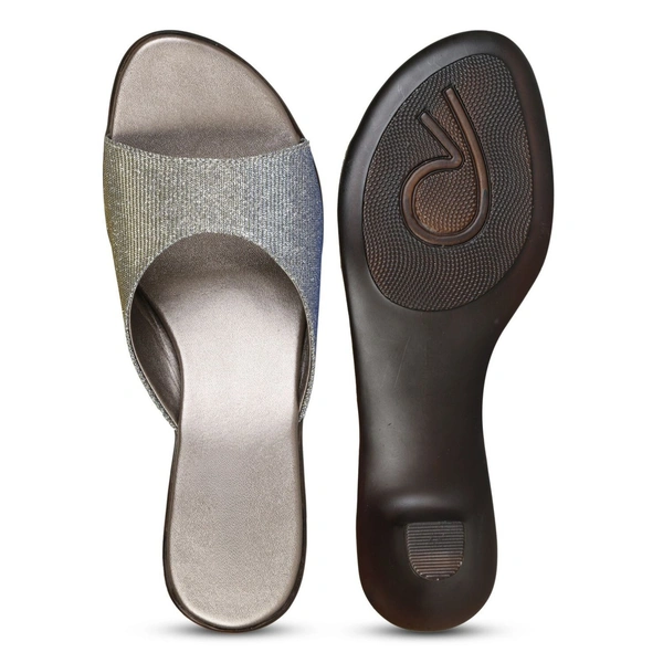 Stepee Trendy Open Back Slip On Open Toe Party Wear Casual Women's Block Heels Sandal - 39, Gray