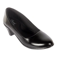 Stepee Classy Slip-on Cone Heel Black Formal Bally Sandal for Women - 37, Black