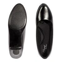 Stepee Classy Slip-on Cone Heel Black Formal Bally Sandal for Women - 37, Black