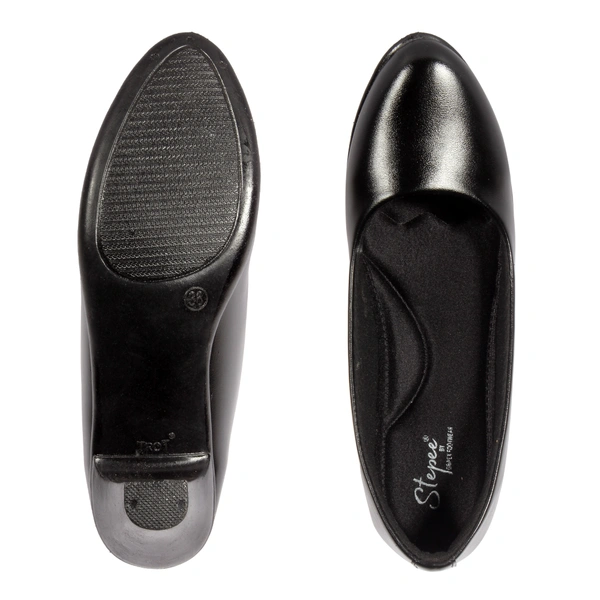 Stepee Classy Slip-on Cone Heel Black Formal Bally Sandal for Women - 37, Black