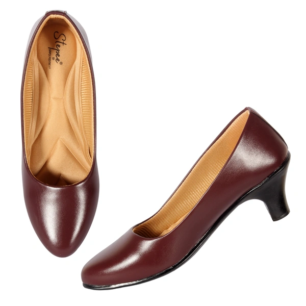 Stepee Classy Slip-on Cone Heel Black Formal Bally Sandal for Women - 41, Brown