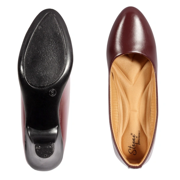 Stepee Classy Slip-on Cone Heel Black Formal Bally Sandal for Women - 41, Brown