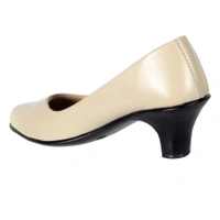 Stepee Classy Slip-on Cone Heel Black Formal Bally Sandal for Women - 41, Cream
